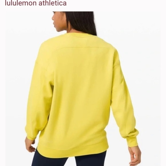 Lululemon Perfectly Oversized Crew Sweatshirt Soleil Neon Yellow Size 4 - Picture 3 of 13